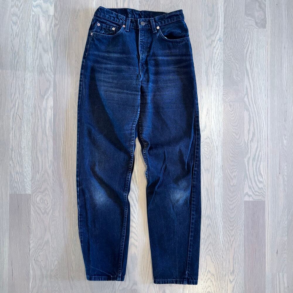 VTG 90s Levi’s 560 High Rise Tapered Jeans USA Made Faded Black Womens Size 27 - Picture 3 of 7